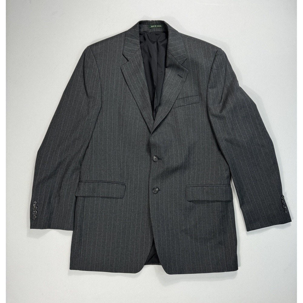 Lauren Ralph Lauren Mens 40L Grey Pinstripe Blazer Wool Sport Coat Business 40 L